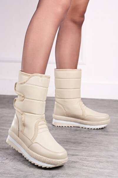 İmerShoes Καθημερινά γυναικεία παιδικά μπεζ μποτάκια χιονιού με γούνα εσωτερι...