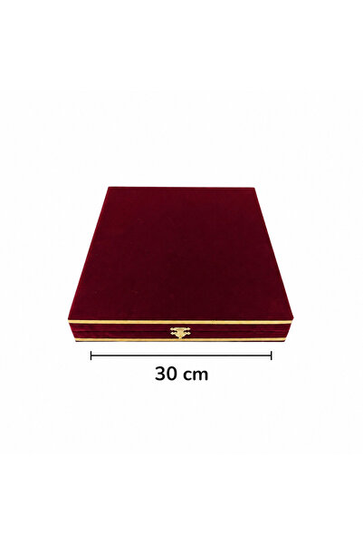 DM PORSELEN KADİFE KUTU 30 CM TABAK BORDO