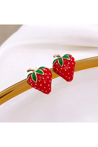 Choice ZT7253 2 Fashionable and Cute Small Strawberry Earrings for Women's Da...
