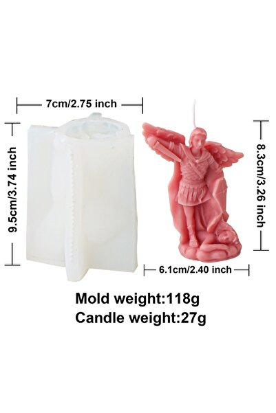 Choice Warrior Mold 3D Angle Roman Warrior Silicone Candle Mold DIY Winged So...