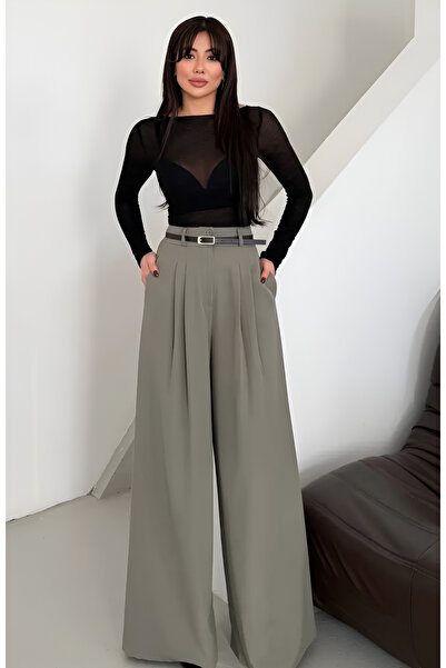 Nadrina Wide-Leg Double Pleated Palazzo Pants