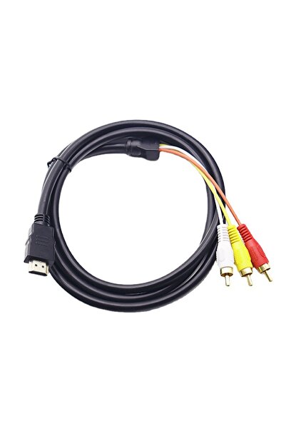 Choice 1.5 متر أسود فقط، فك التشفير المدمج يعمل، متوافق مع HDMI إلى كابل 3RCA...