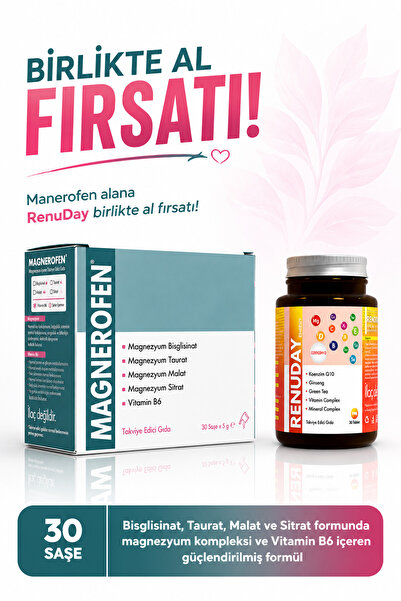 Magnerofen 4 Form Magnezyum Complex - Magnezyum Bisglisinat, Sitrat, Malat ve...