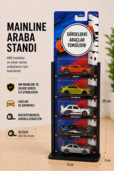 3Devat HW Mainline Araba Standı 5li - Mainline & Silver Series Uyumlu Diecast...