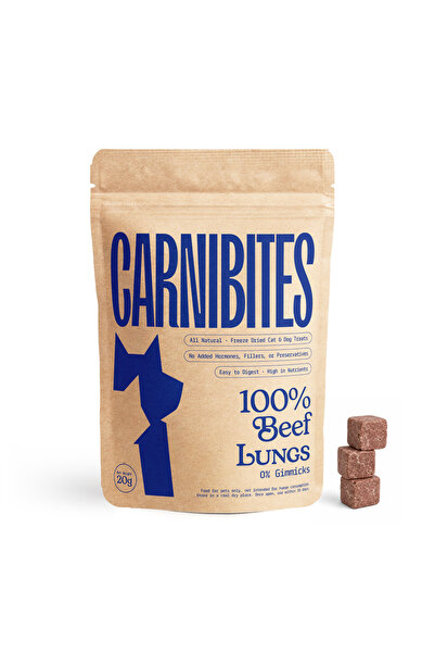 Carnibites Freeze Dried Beef Lung Treats for Dogs & Cats | High Protein Natur...