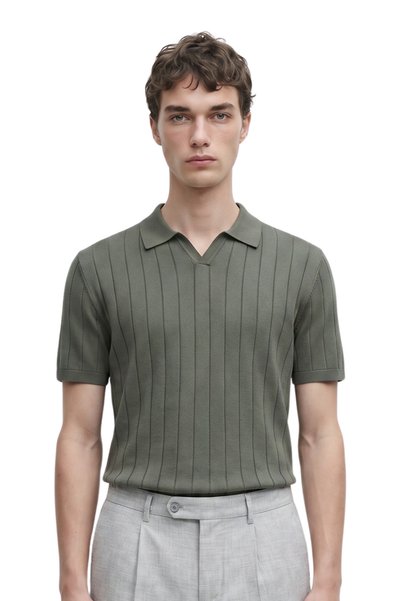 AJ X GF Premium Men's Knitwear Polo Collar T-Shirt Montecar
