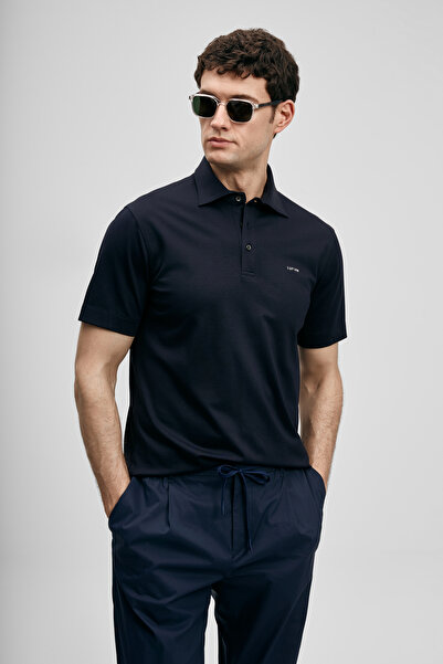 Lufian Hudson Smart Men's Polo T-Shirt Navy Blue