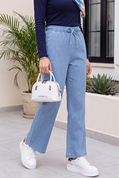 Modamorfo Spanish Style Lace Detailed Jeans - Blue