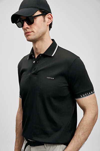Lufian Tricou polo pentru bărbați Hold Smart, negru