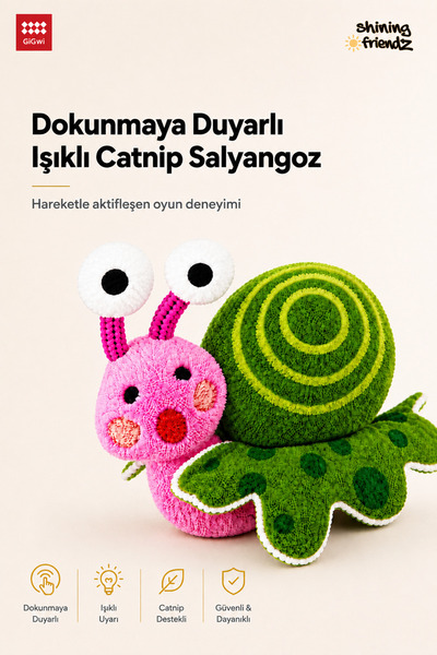 Gigwi Shining Frienz Serisi Dokunmaya Duyarlı Salyangoz Peluş Kedi Oyuncağı –...