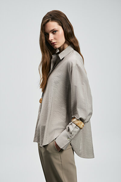 Lufian Mıla Women's Silk Shirt Mink