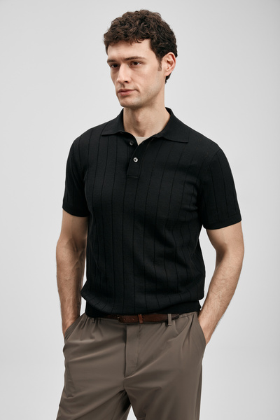 Lufian 111090137 Ανδρικό T-Shirt Bold Βαμβάκι τεμαχίων Ανδρικό T-Shirt ΜΑΥΡΟ