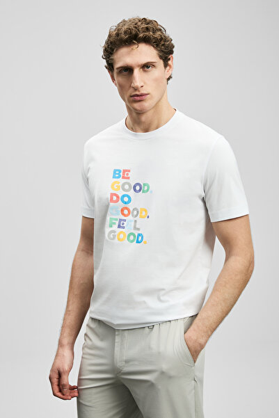 Lufian Good Modern Graphic T-Shirt Off White
