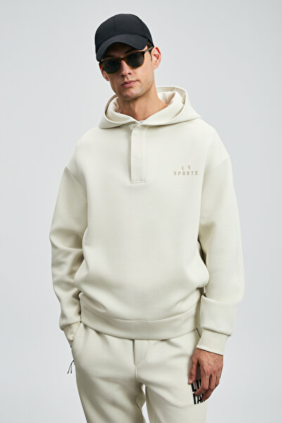 Lufian Road Erkek Sweatshirt Kırık Beyaz