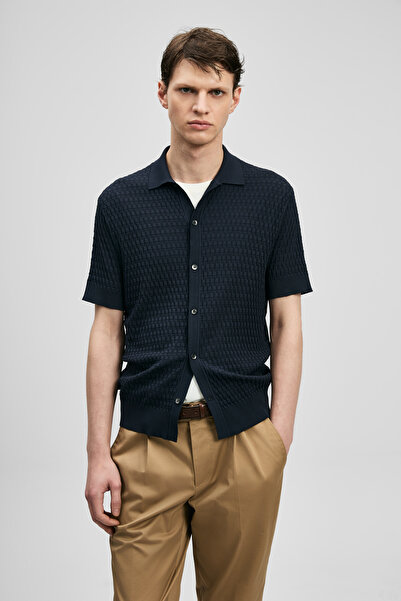 Lufian Darwin Men's Coolmax ®   Sweater Dark Navy Blue