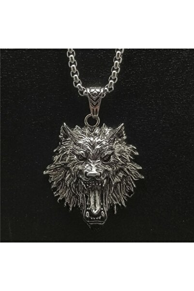 Choice 1 New Retro Trend Necklace Hip Hop Rock Raging Wolf Head Pendant Neckl...