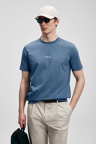 Lufian Marcus Modern Graphic T-Shirt Dunkelblau