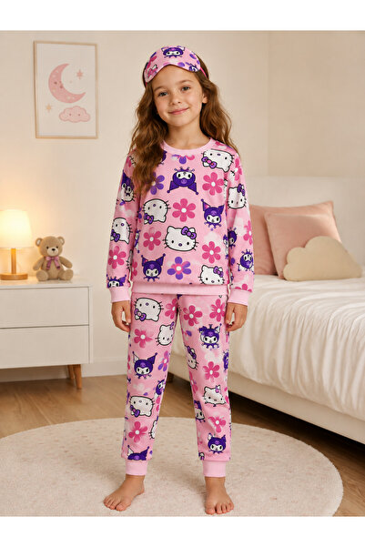 Fil Kids Girl's Cotton Piece Fabric Pink Color Figure Patterned Sleep Band Lo...