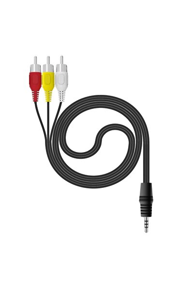 Temiz Pazar 3.5mm Stereo Erkek Jack - 3 RCA AV Kablo 1.2 Metre | Uydu Alıcısı...