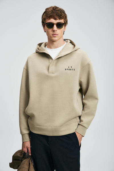 Lufian Road Erkek Sweatshirt Açık Bej