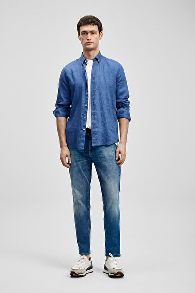 Lufian Beneflec Smart Jean Men's Trousers Slim Fit Blue