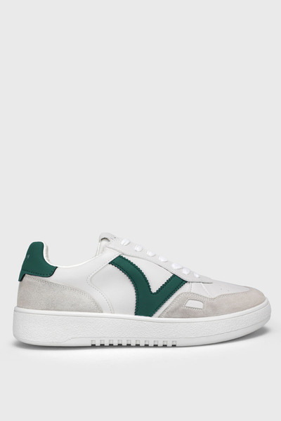Lufian Erkek Beyaz Yeşil Günlük Sneaker Ayakkabı - Süet Panelli Retro Tasarım
