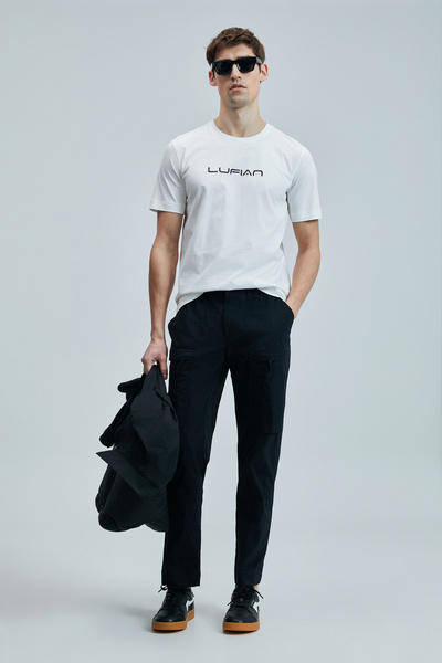 Lufian Fusion Modern Graphic T-Shirt White