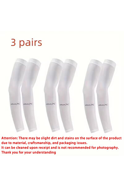 Choice White-3pcs 1/3 Pair of Breathable Sun Protection Sleeves - Breathable ...