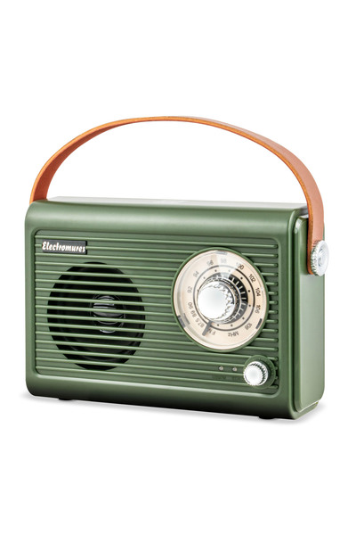 Electromures Radio retro cu difuzor Bluetooth Electromures EM 1005, 5V, 1500 mAh, Autonomie 6 h, Verde