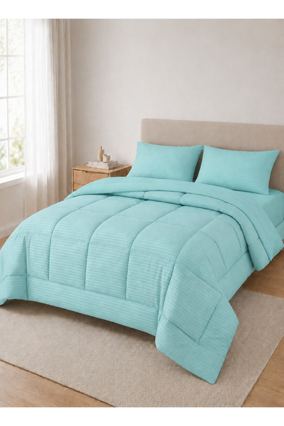 Hotel Linen Klub Stripe Comforter Set- Ultra Soft Brushed Microfiber Fabric, ...