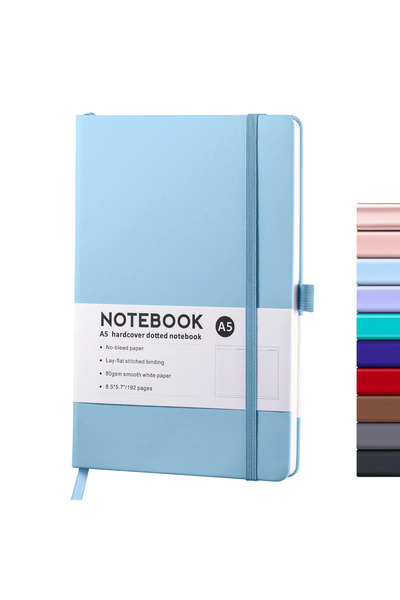 Choice14 A6 Sky blue Hardcover A5/A6 Notebook with Elastic Band | PU Leather ...