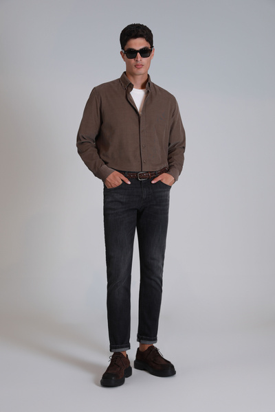Lufian Pantaloni pentru bărbați Owen Smart Jean Slim Fit gri