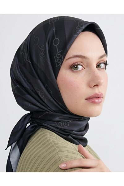 BUSHU Kadın Monogram Twill Eşarp