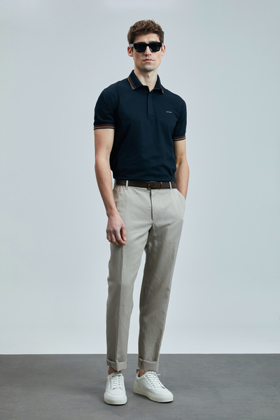 Lufian North Smart Men's Polo T-Shirt Dark Navy Blue