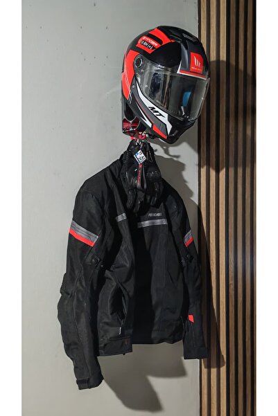 SETRA TEKNOLOJİ Premium %100 PETG Duvara Monte Motosiklet Kask Askısı ve Anah...