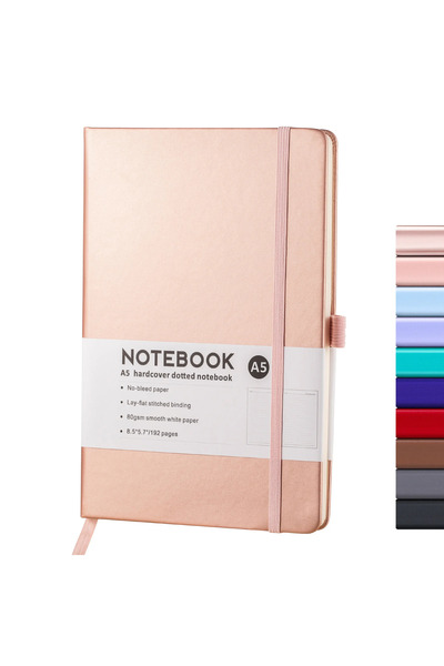 Choice3 A5 Gold Hardcover A5/A6 Notebook with Elastic Band | PU Leather Journ...
