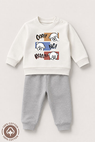 Miniel Unisex Baby Confused Teddy Bear Printed 100% Cotton 6-9-12 Months Top ...