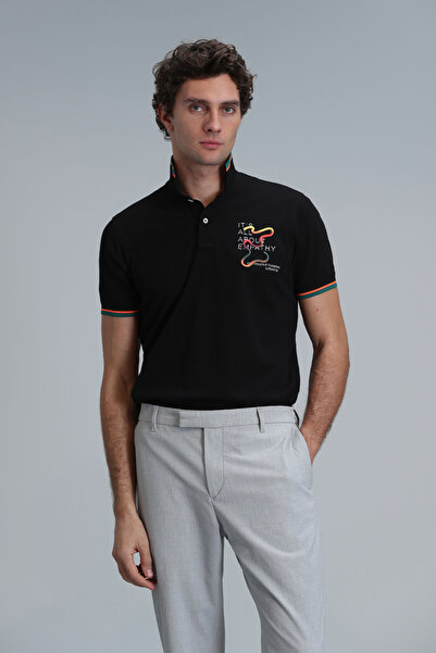 Lufian King Smart Men's Polo T-Shirt Black