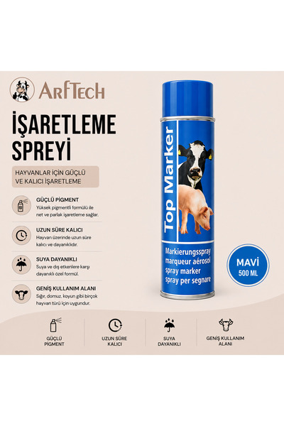 KERBL İŞARETLEME SPREYİ 500ML MAVİ