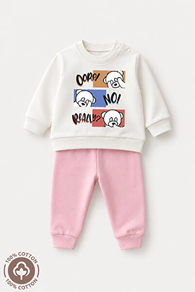 Miniel Unisex Baby Confused Teddy Bear Printed 100% Cotton 6-9-12 Months Top ...