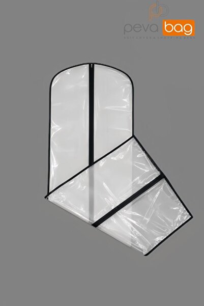 Pevabag Şeffaf Siyah Biyeli Elbise Kılıfı (Gamboç) 62x135 cm – 5 Adet