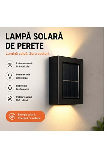 OEM Solar wall lamp with top and bottom lighting, IP65, 600mAh battery, ABS