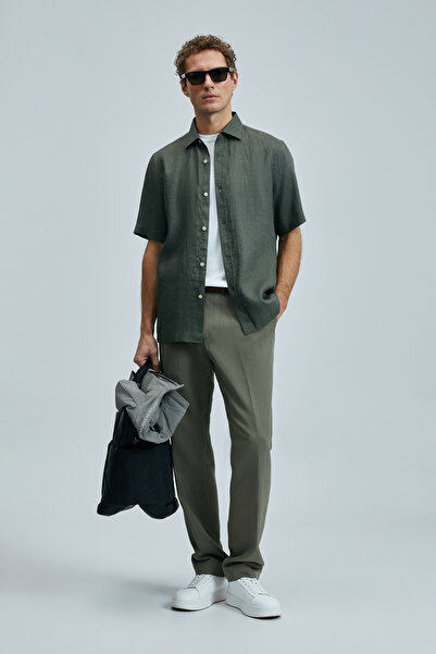 Lufian Bert Men's Basic Shirt Comfort Fit Khaki