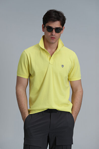 Lufian Laon smart men's polo t-shirt Slim Fit yellow