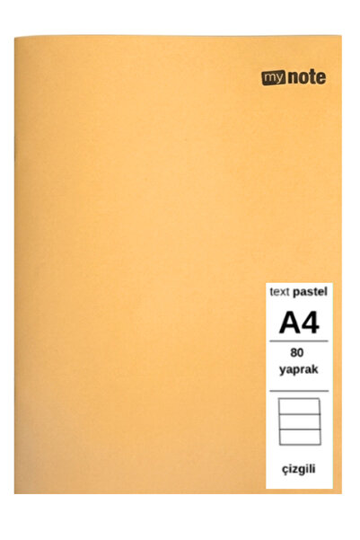 Mynote TEXT PASTEL DEFTER A4 80 YAPRAK ÇİZGİLİ 3 ADET