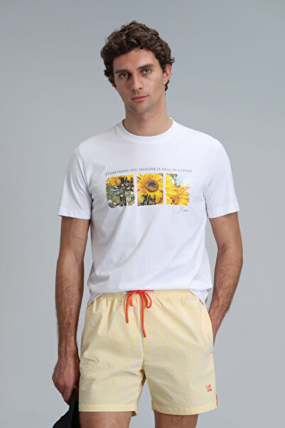 Lufian June Modern Graphic T-Shirt White