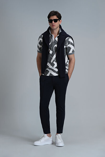 Lufian Pito Jogger Pants Tailored Fit Navy Blue