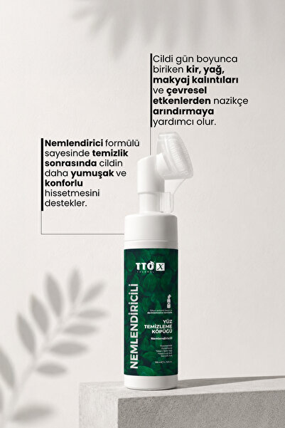 TTO Yüz Temizleme Köpüğü Nemlendirici 200 ml Hyaluronik Asitli Tüm Cilt Tipleri İçin
