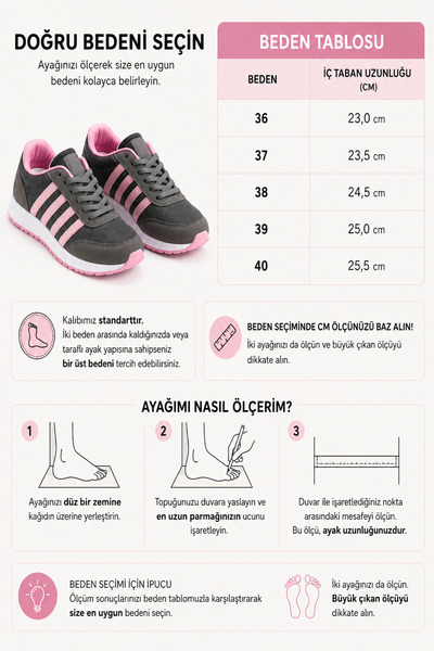 en7 Füme Pembe Unisex Sneaker Spor Ayakkabı Günlük Rahat Hafif Konforlu Bağcıklı Yumuşak Taban Yürüyüş Ayakkabısı MSR09