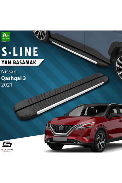 S Dizayn Nissan Qashqai 3 S-Line Aluminyum Yan Basamak 173 Cm 2021 Üzeri A+ K...